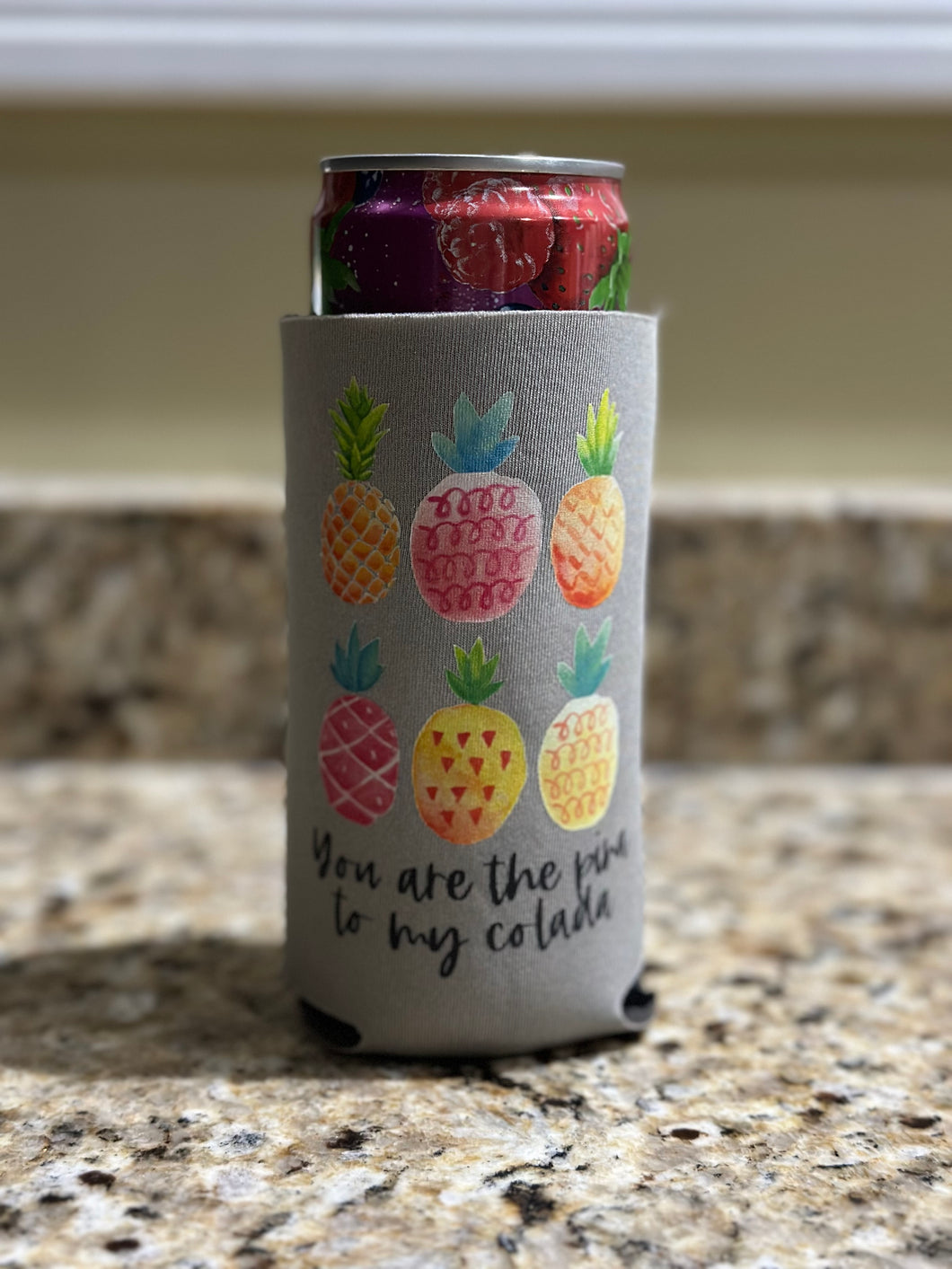Slim can Pina Colada koozie